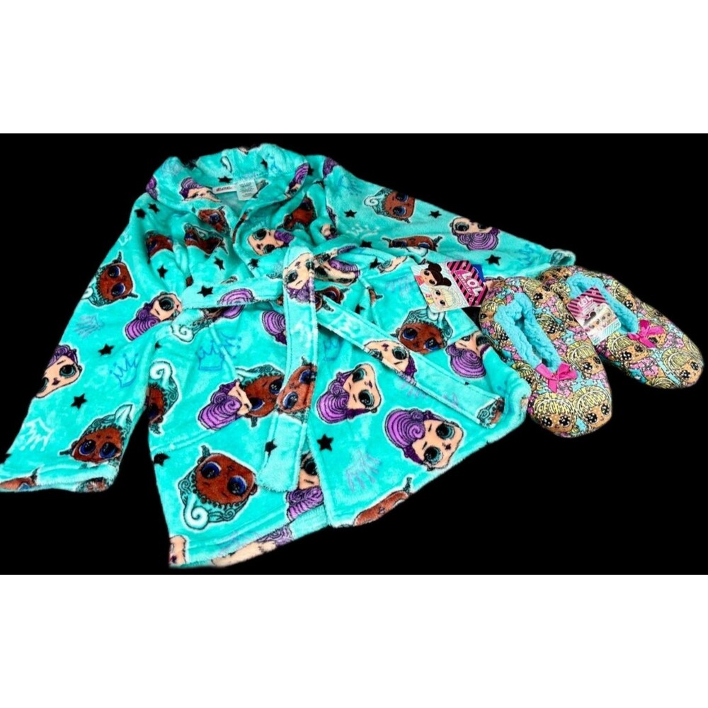 LOL Surprise Sleepwear Bundle Set Bathrobe Slippers GIRLS SIZE 6-6X LOT OF 2 NEW